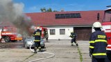 Ukázka zásahu jednotek SDH při požáru vozidla